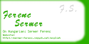 ferenc sermer business card